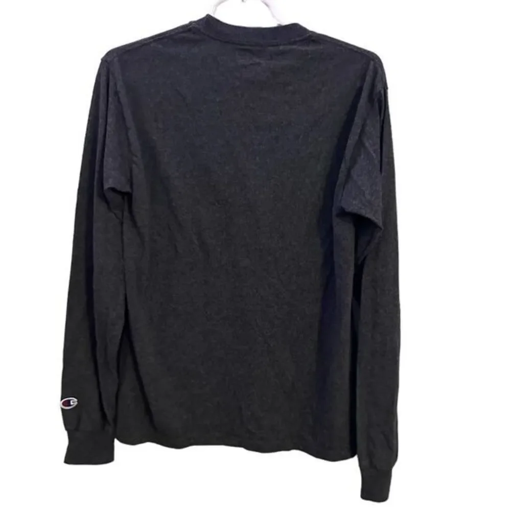 Ole Miss Champion‎ T-Shirt Mens S Small Gray Long Sleeve Tee 50/50 Cotton Poly - Picture 2 of 5